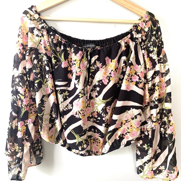 Guess floral top. Size small - Picture 1 of 4